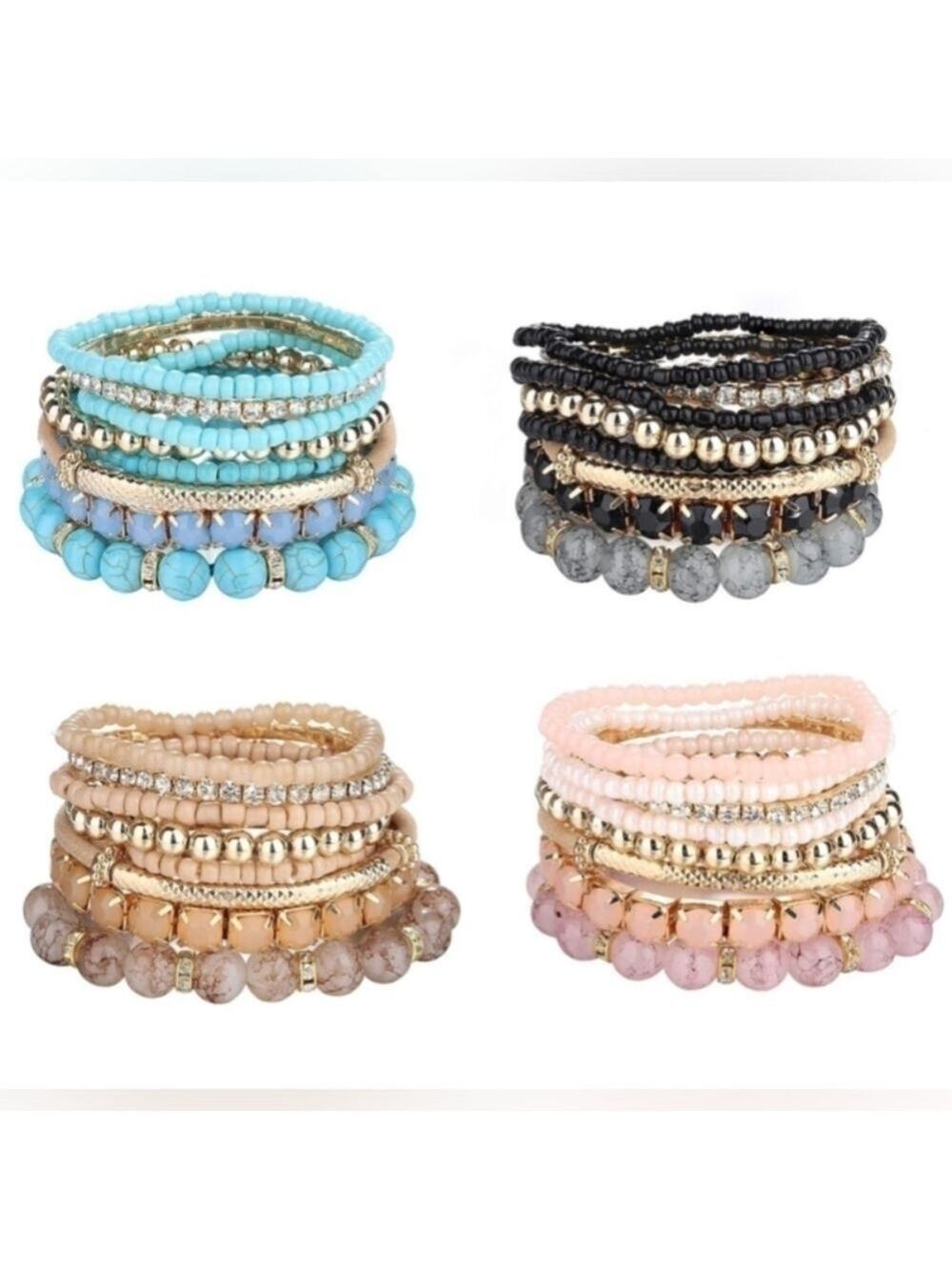 Sailimue beaded bracelets set of 8